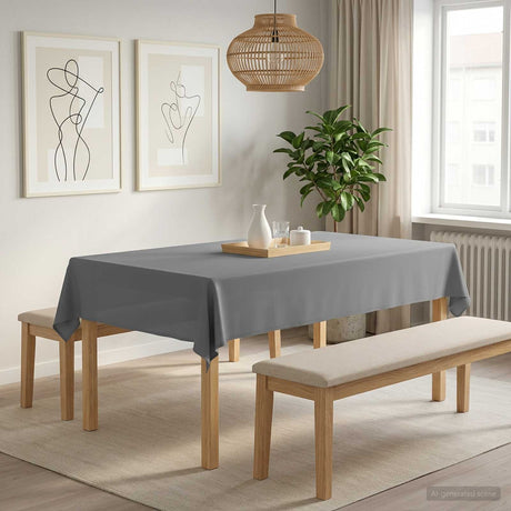 Vidaxl tafelkleed 5 st rechthoekig lichtgrijs 140 x 260 cm polyester