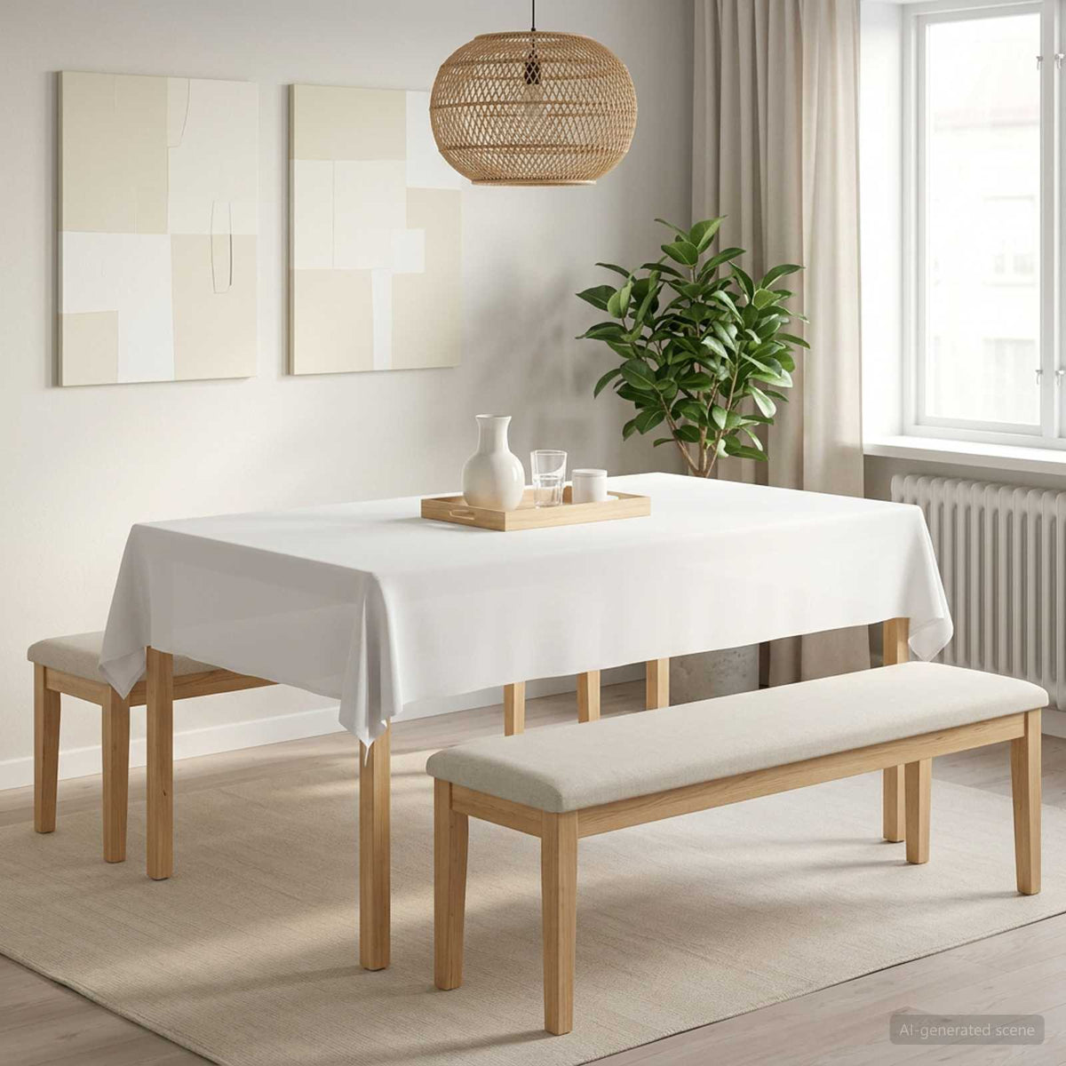 Vidaxl tafelkleed rechthoekig wit 110 x 160 cm polyester