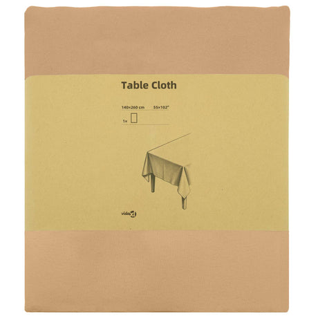 Vidaxl tafelkleed rechthoekig beige 140 x 260 cm polyester