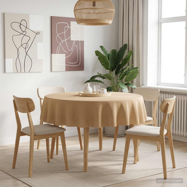 Vidaxl tafelkleed 5 st rond beige ø 160 cm polyester