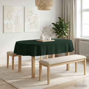 Vidaxl tafelkleed 5 st ovaal donkergroen 160 x 220 cm polyester