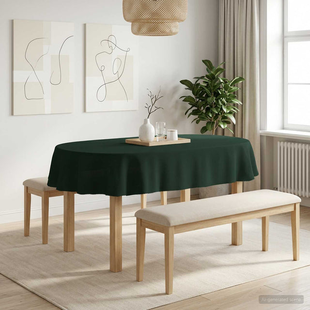 Vidaxl tafelkleed 5 st ovaal donkergroen 160 x 220 cm polyester