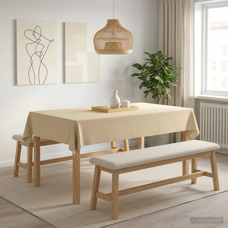 Vidaxl tafelkleed rechthoekig crèmewit 140 x 220 cm