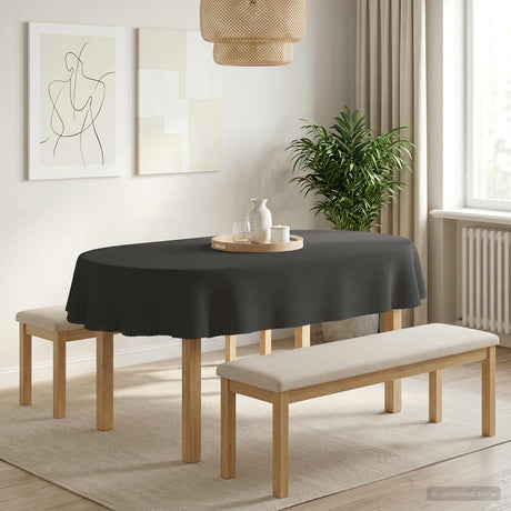 Vidaxl tafelkleed ovaal donkergrijs 130 x 180 cm