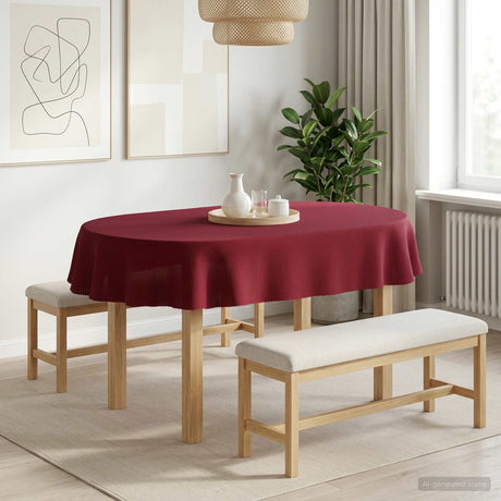 Vidaxl tafelkleed ovaal wijnrood 130 x 180 cm