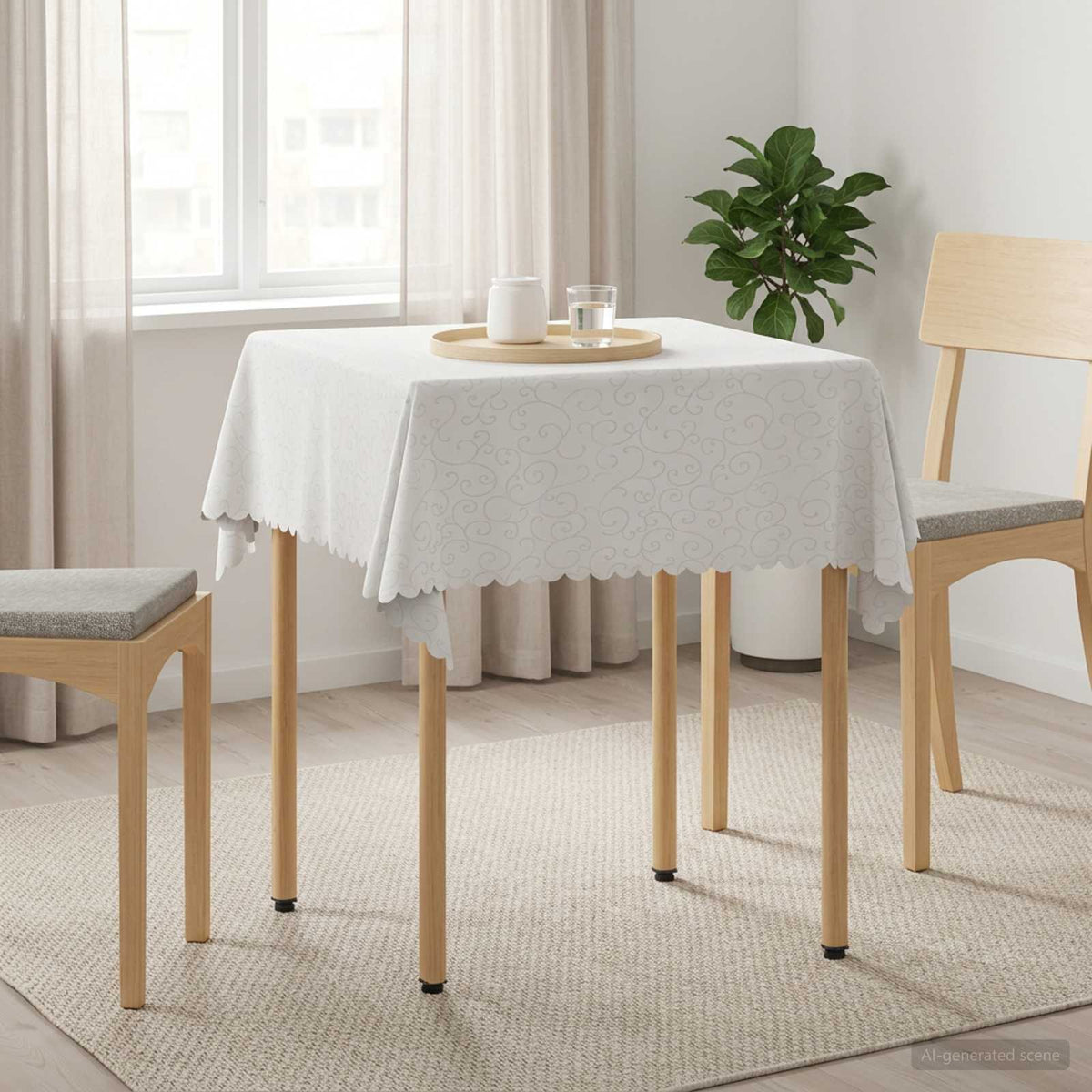 Vidaxl tafelkleed vierkant wit 90 x 90 cm