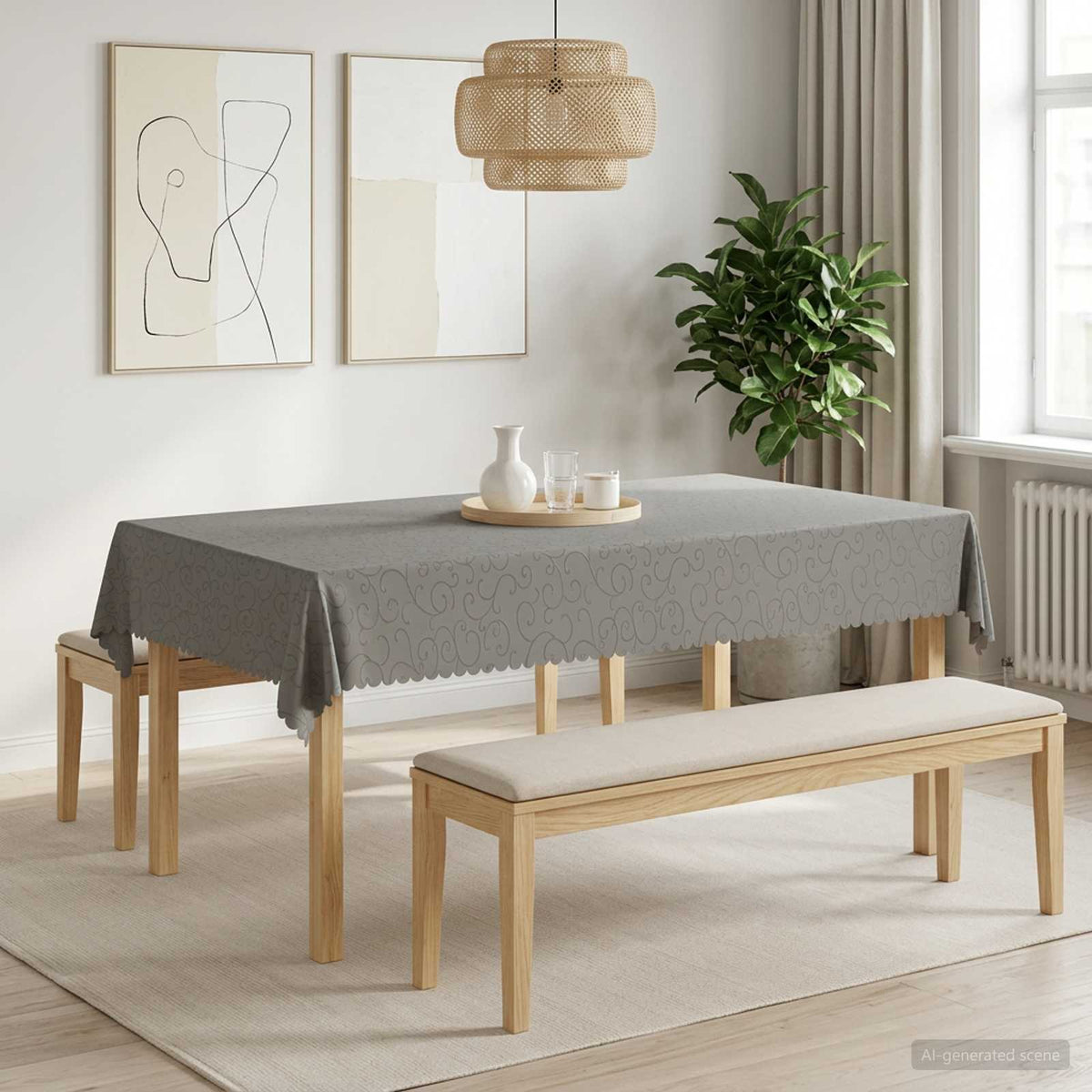 Vidaxl tafelkleed rechthoekig lichtgrijs 110 x 160 cm