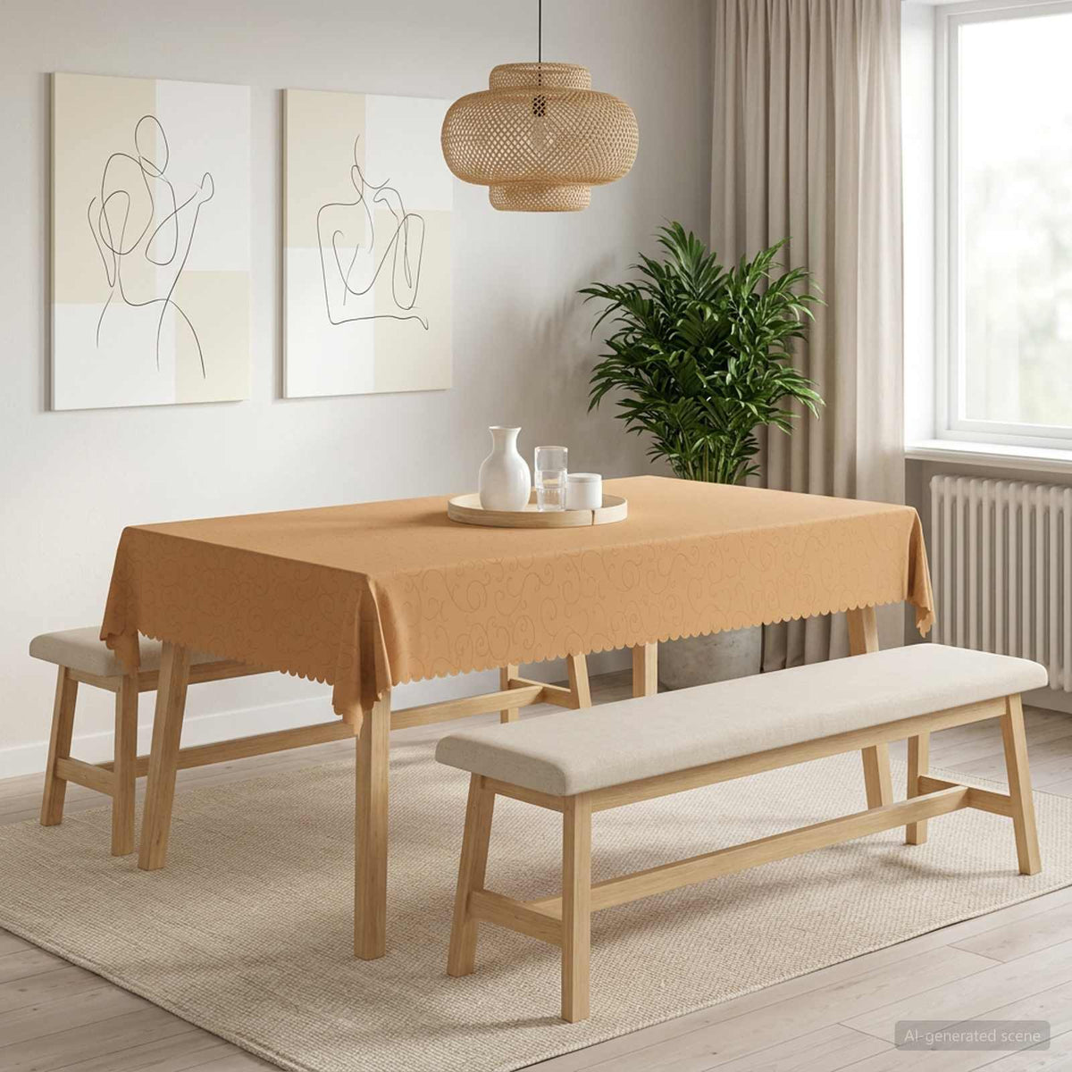 Vidaxl tafelkleed rechthoekig beige 110 x 160 cm