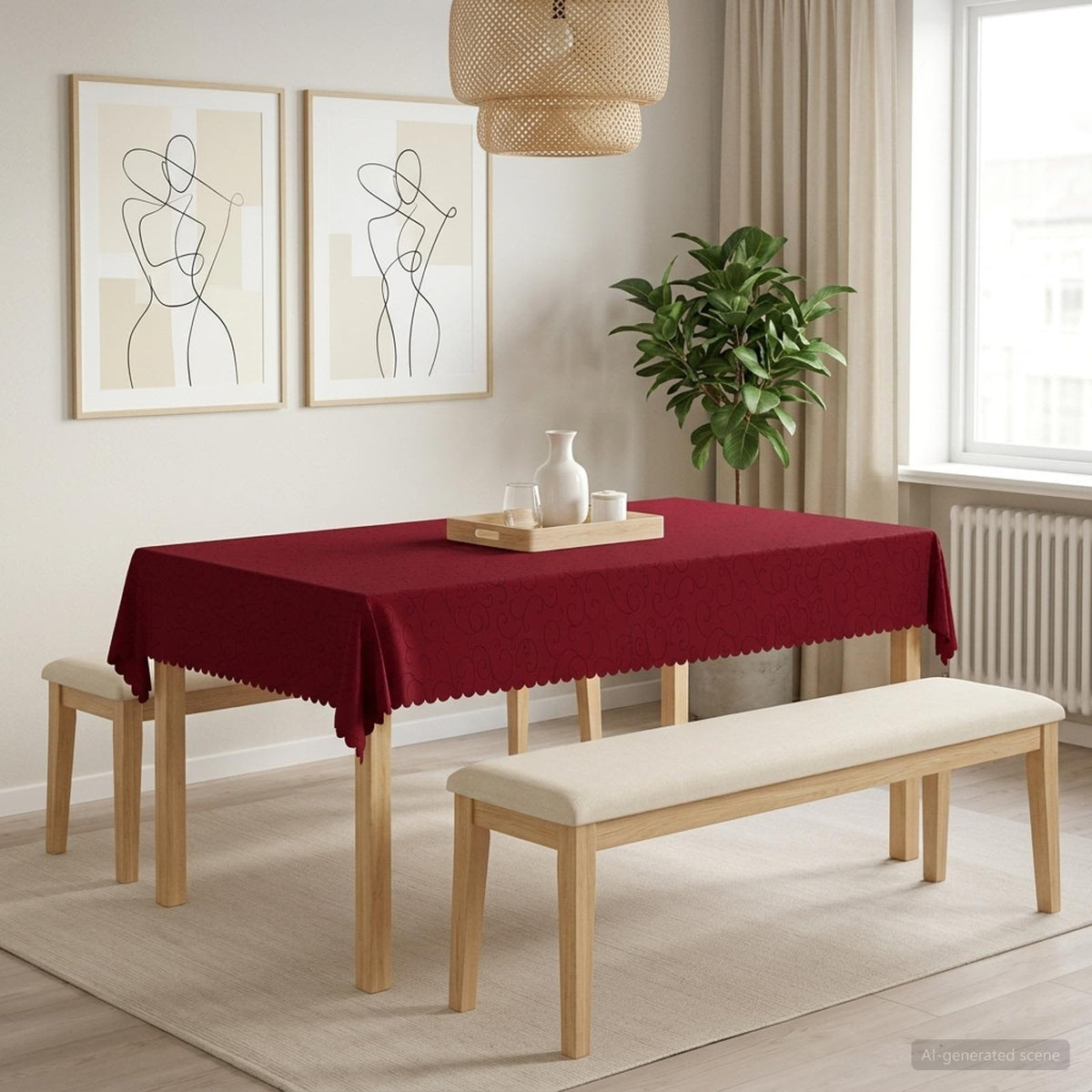 Vidaxl tafelkleed rechthoekig wijnrood 110 x 160 cm