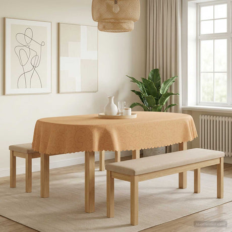 Vidaxl tafelkleed ovaal beige 130 x 180 cm