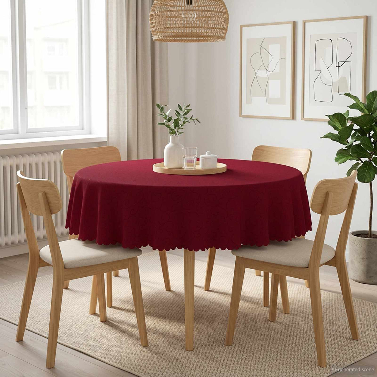 Vidaxl tafelkleed 5 st rond wijnrood ø 160 cm