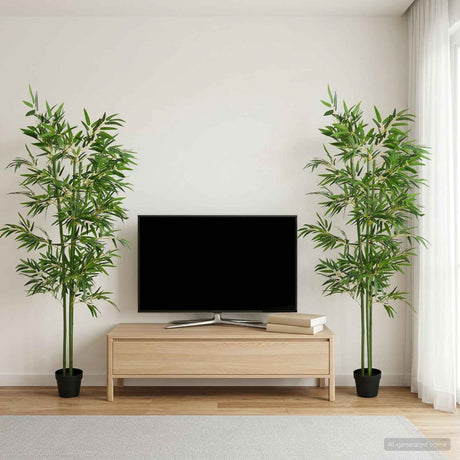 Vidaxl nepp bambo boom 4 st groen 60 x 18 x 190 cm stof en bamboe