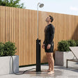 Vidaxl zonne douche met douchekop 20 l pvc, abs, zinklegering zwart