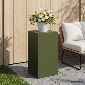 Vidaxl plantenstandaard olijfgroen 30 x 30 x 60 cm weervast staal