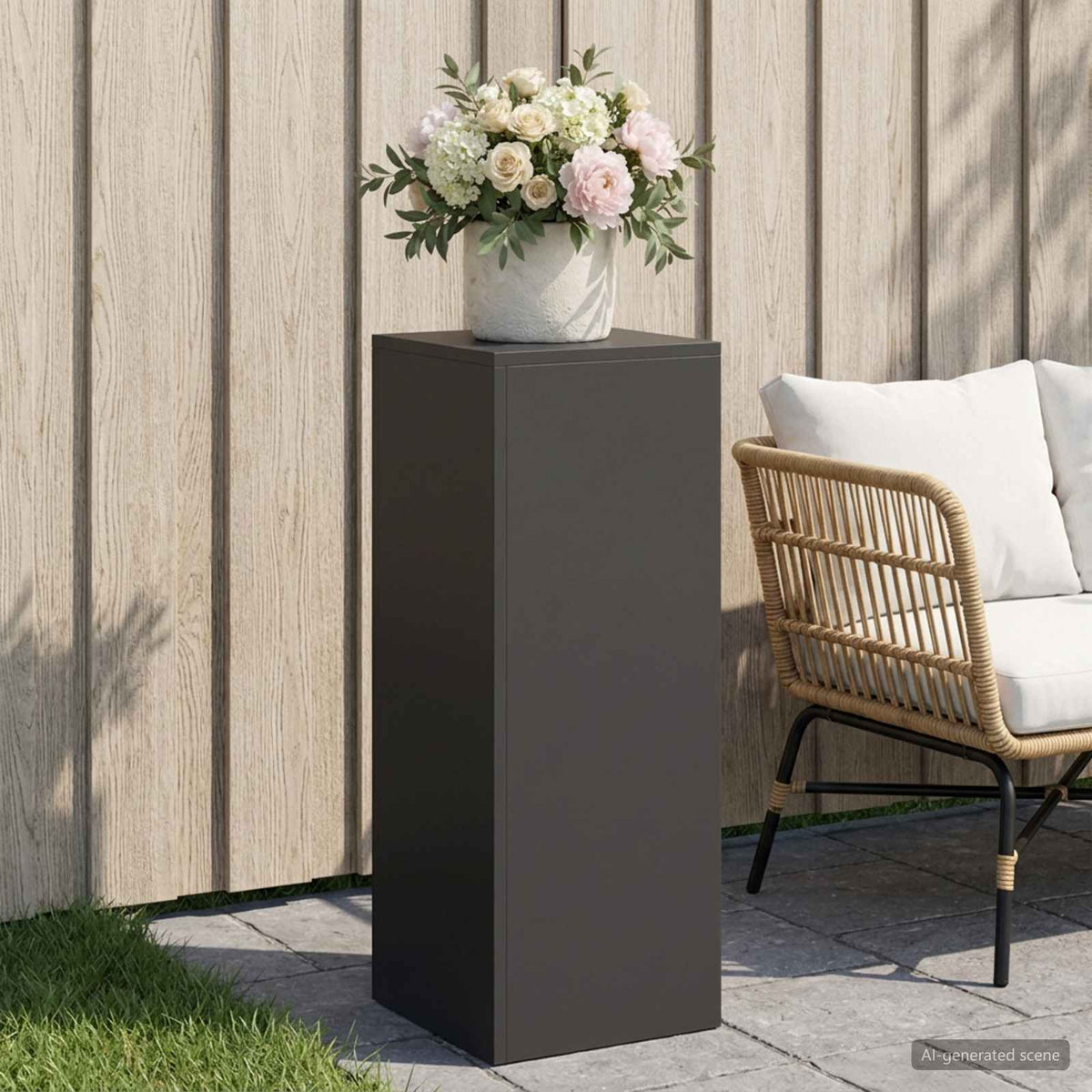 Vidaxl plantenstandaard zwart 30 x 30 x 80 cm staal