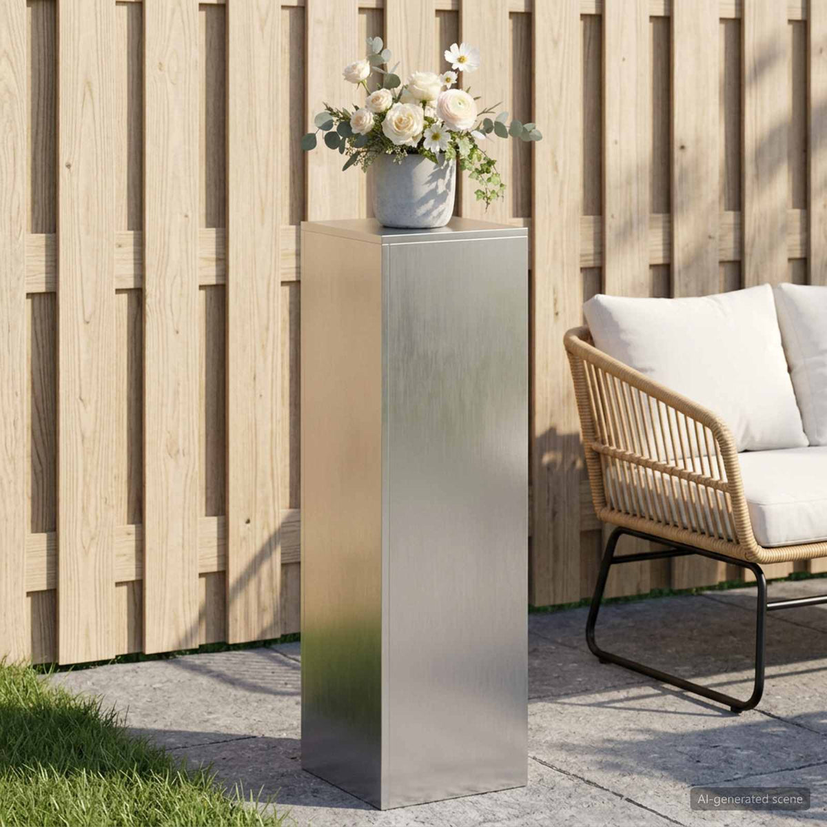 Vidaxl plantenstandaard zilver 30 x 30 x 100 cm staal