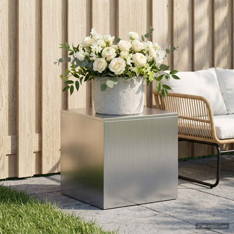 Vidaxl plantenstandaard zilver 40 x 40 x 40 cm staal