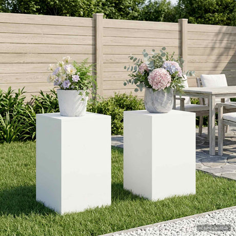 Vidaxl plantenstandaard 2 pcs wit 40 x 40 x 60 cm staal