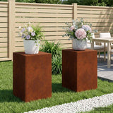 Vidaxl plantenstandaard 2 pcs roestkleurig 40 x 40 x 60 cm