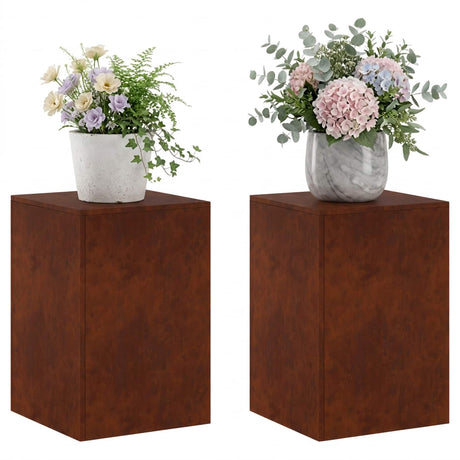 Vidaxl plantenstandaard 2 pcs roestkleurig 40 x 40 x 60 cm