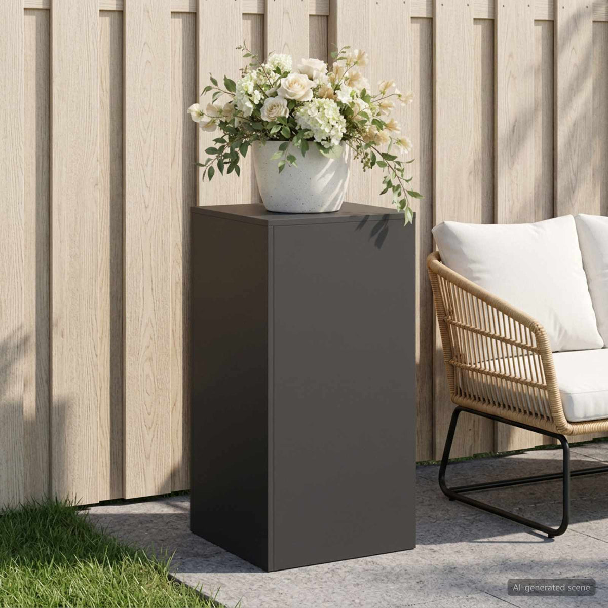 Vidaxl plantenstandaard zwart 40 x 40 x 80 cm staal