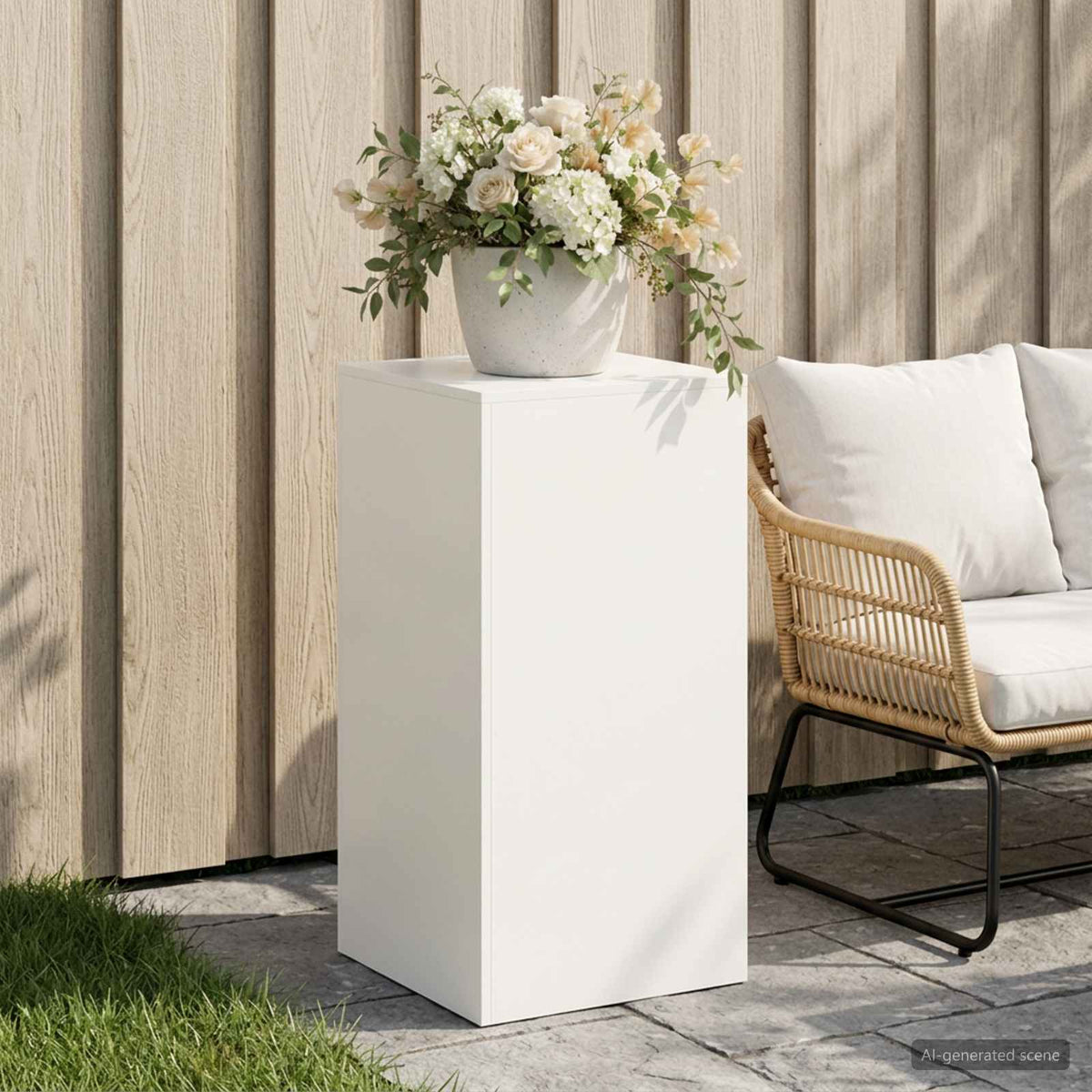 Vidaxl plantenstandaard wit 40 x 40 x 80 cm staal