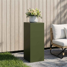 Vidaxl plantenstandaard olijfgroen 40 x 40 x 100 cm weervast staal