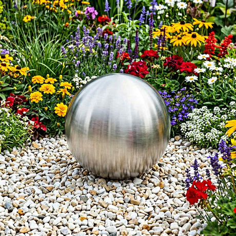Vidaxl geborstelde bal ø 37,5 cm zilver rvs 201