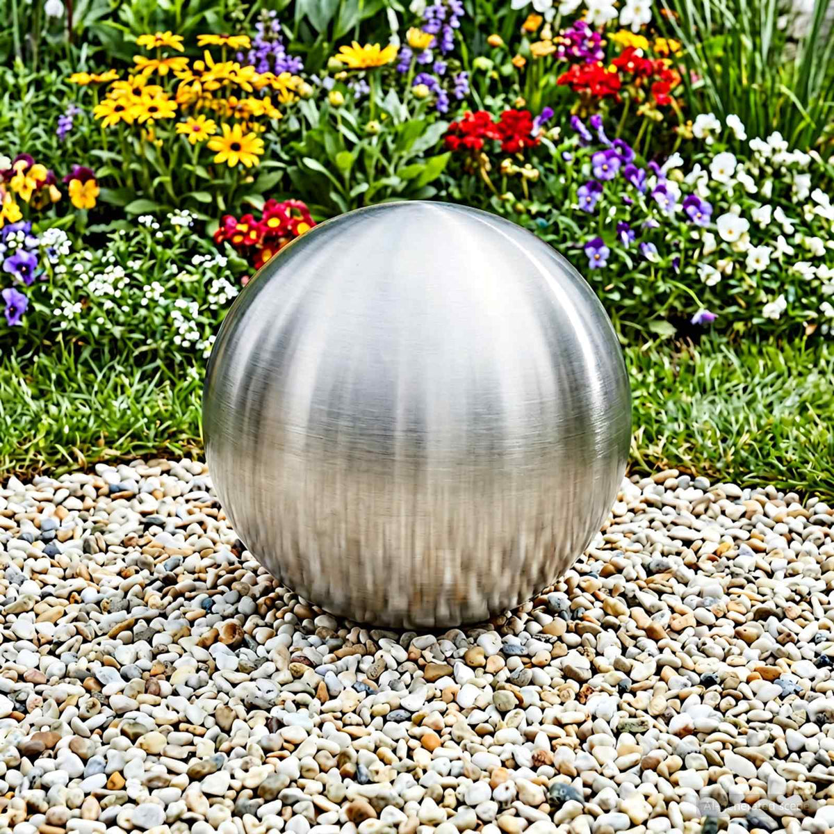 Vidaxl geborstelde bal ø 47 cm zilver rvs 201