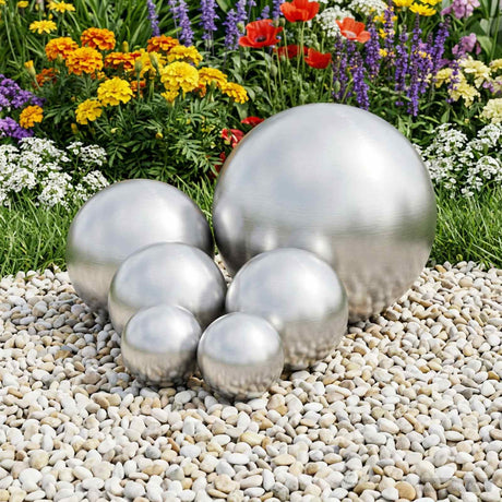 Vidaxl geborstelde bal 6 st ø 15 cm zilver rvs 201