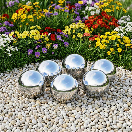 Vidaxl spiegelbol 6 st ø 7,5 cm zilver rvs 201