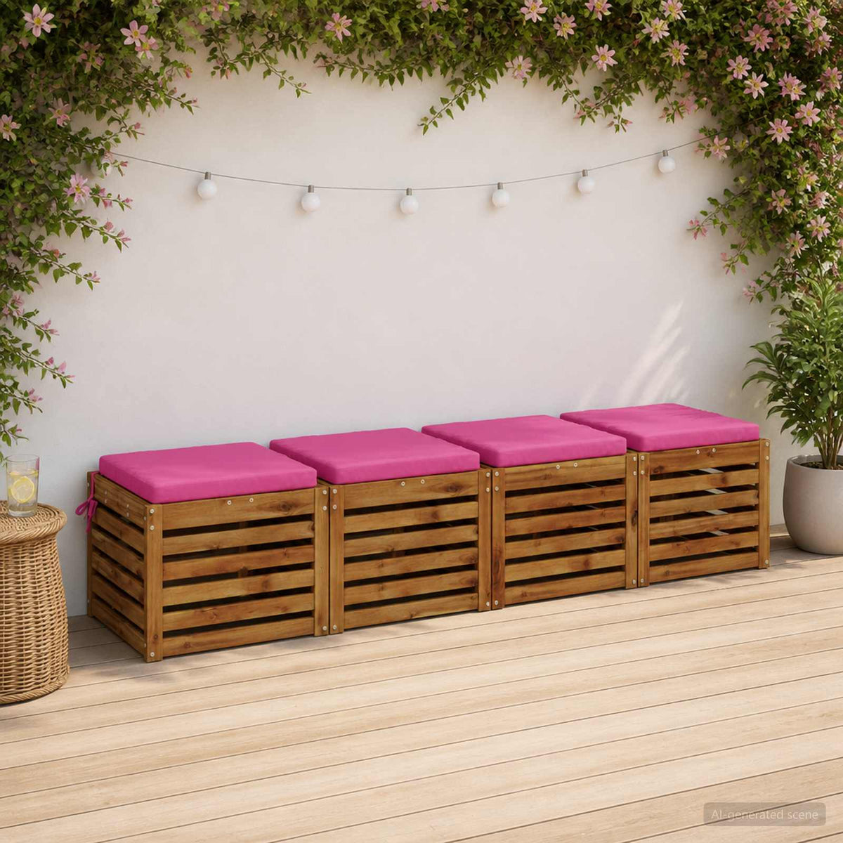 Vidaxl 4-piece zitkussens soest 4 st 100% polyester roze