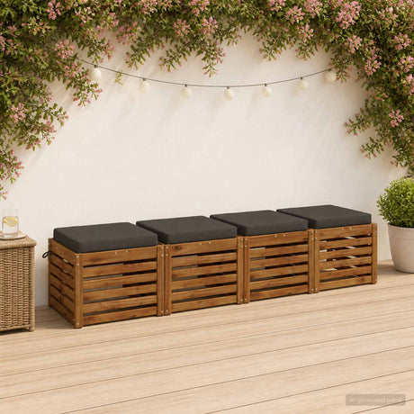 Vidaxl 4-piece zitkussens soest 4 st 100% polyester antraciet