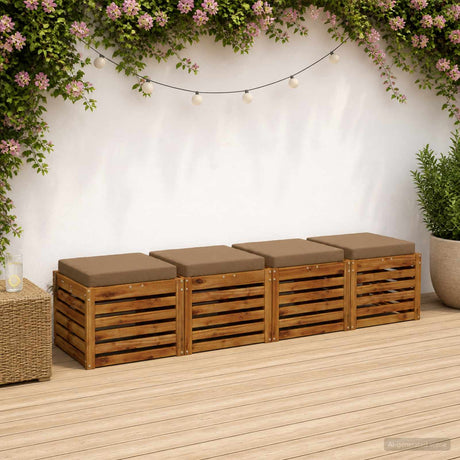 Vidaxl 4-piece zitkussens soest 4 st 100% polyester taupe