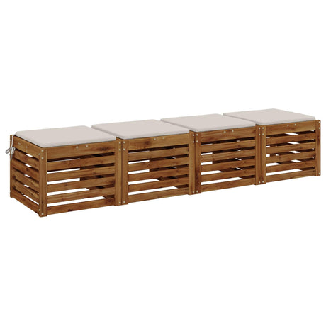 Vidaxl 4-piece zitkussens soest 4 st 100% polyester wit 50 x 50 x 3 cm