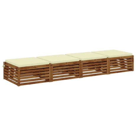 Vidaxl 4-piece zitkussens soest 4 st 100% polyester crèmekleurig