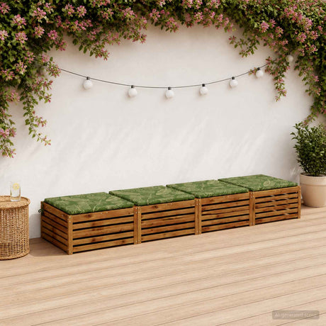 Vidaxl zitkussens soest 4 st 100% polyester bladontwerp 60 x 60 x 3 cm