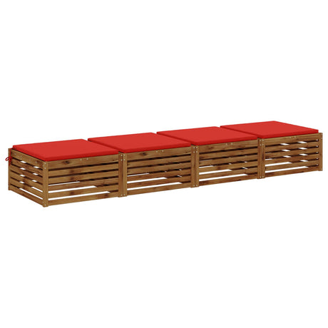 Vidaxl 4-piece zitkussens soest 4 st 100% polyester rood
