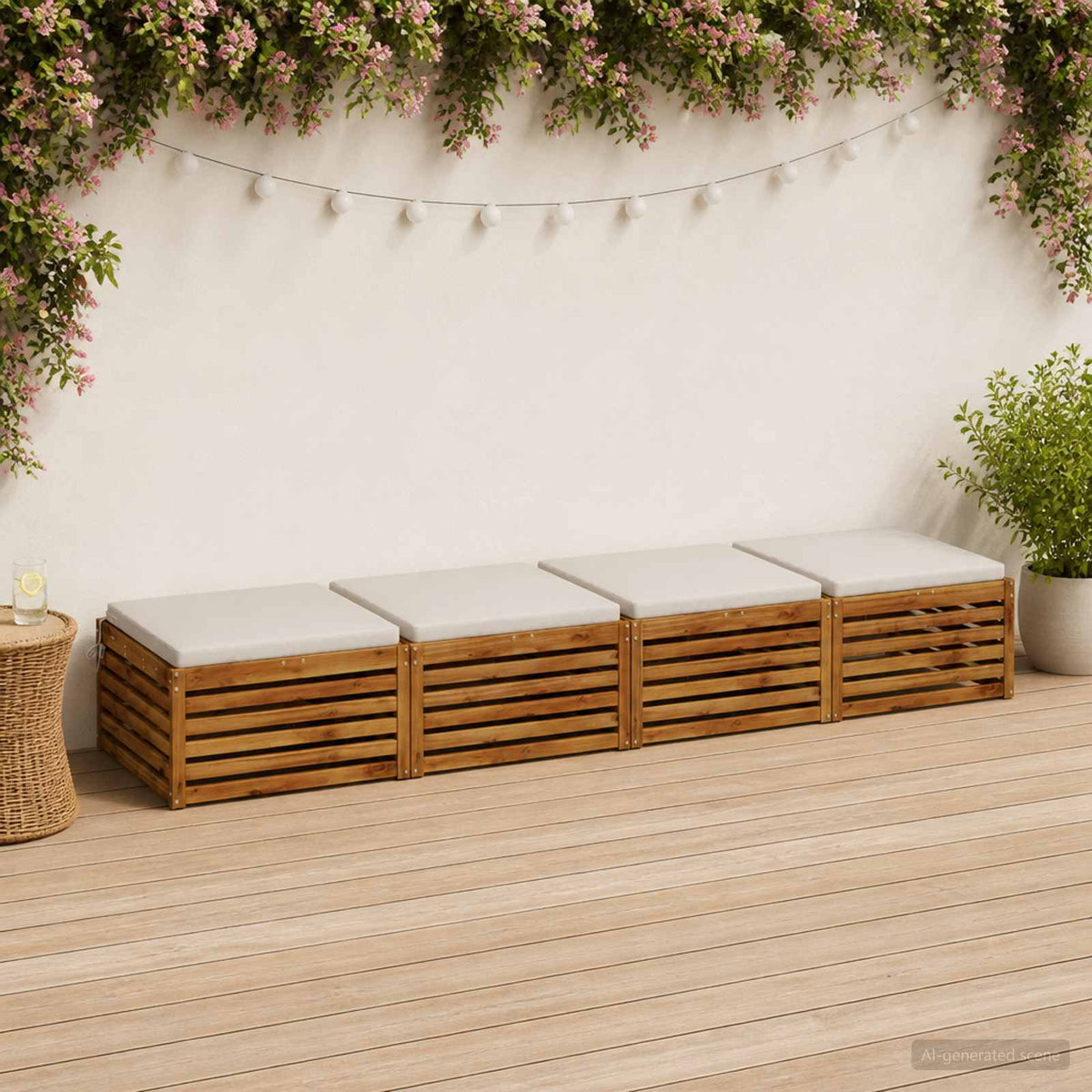 Vidaxl 4-piece zitkussens soest 4 st 100% polyester wit 60 x 60 x 5 cm