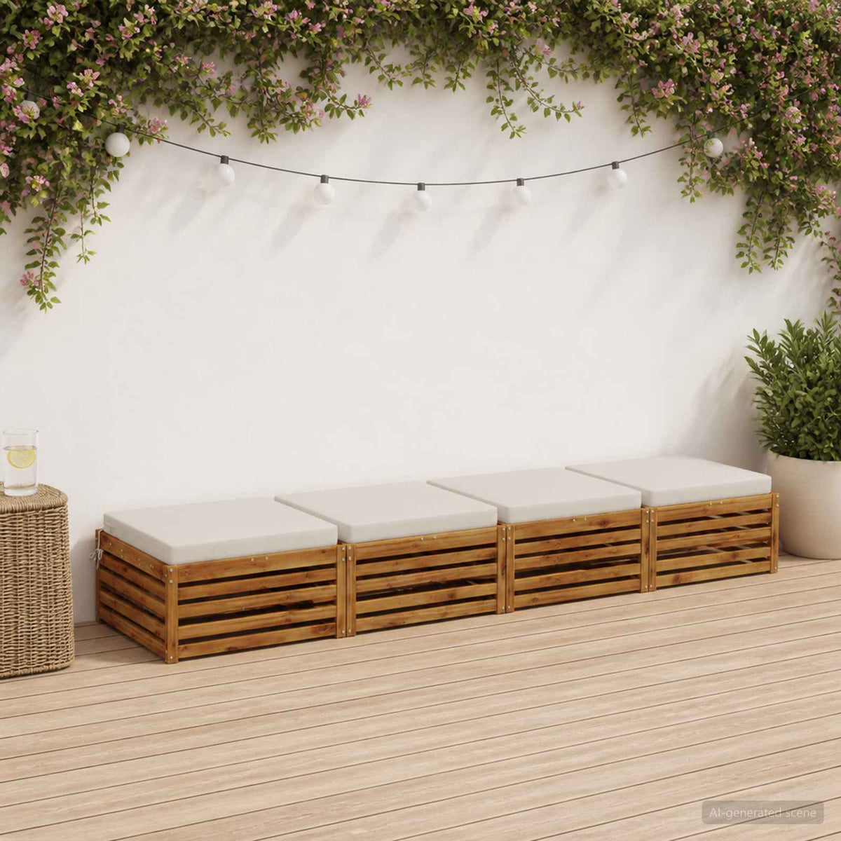 Vidaxl 4-piece zitkussens soest 4 st 100% polyester wit 60 x 60 x 7 cm