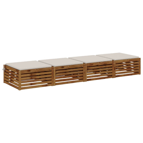 Vidaxl 4-piece zitkussens soest 4 st 100% polyester wit 80 x 80 x 3 cm