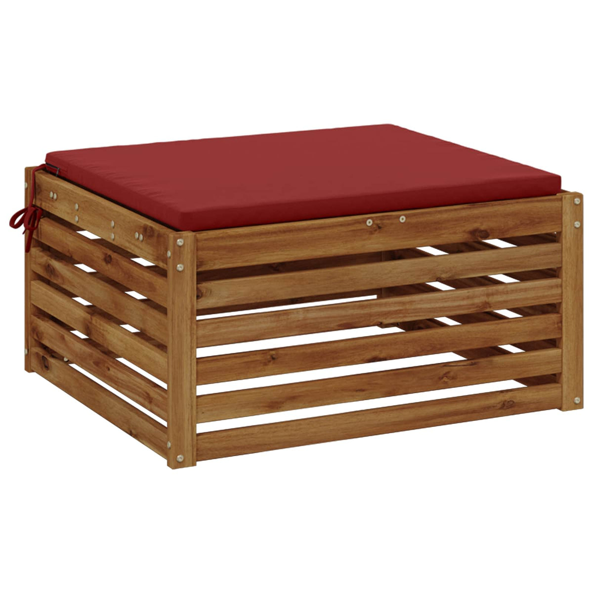 Vidaxl 1-piece zitkussen soest 100% polyester wijnrood 80 x 80 x 3 cm