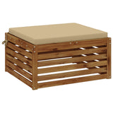 Vidaxl 1-piece zitkussen soest 100% polyester beige 80 x 80 x 5 cm