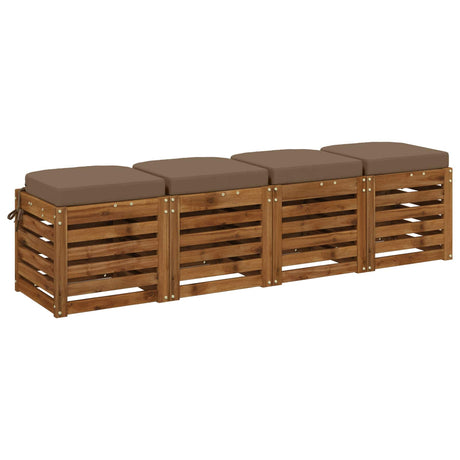 Vidaxl 4-delige zitkussens soest 4 st 100% polyester taupe