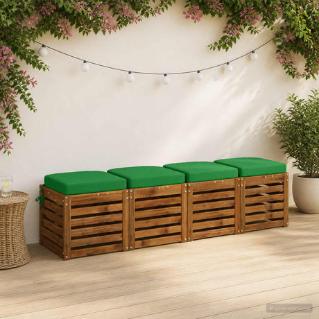Vidaxl 4-delige zitkussens soest 4 st 100% polyester groen