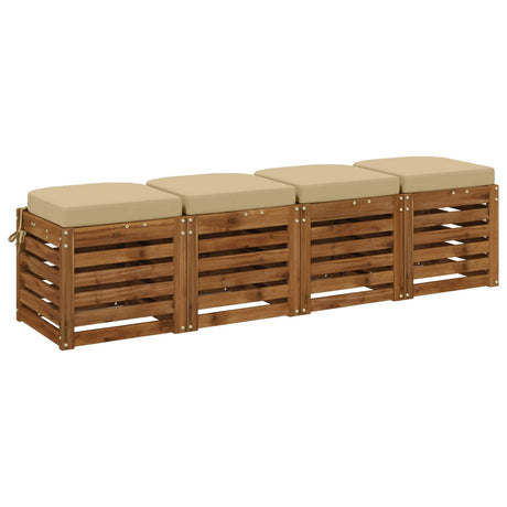 Vidaxl 4-delige zitkussens soest 4 pcs 100% polyester beige