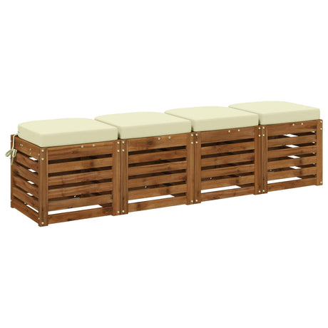 Vidaxl 4-delige zitkussens soest 4 pcs 100% polyester crèmekleurig