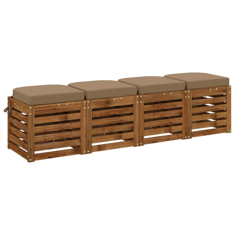 Vidaxl 4-delige zitkussens soest 4 st 100% polyester taupe