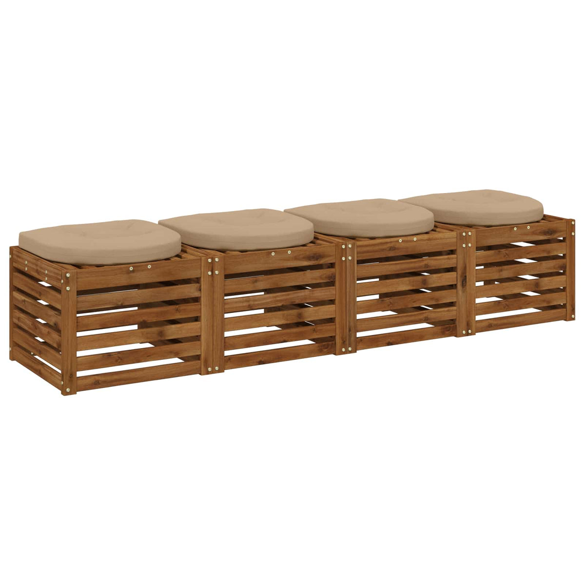 Vidaxl 4-piece zitkussens 4 st 100% polyester zand 45 x 45 x 5 cm