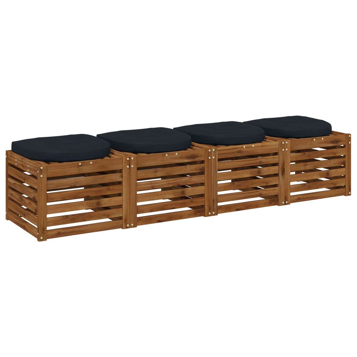 Vidaxl 4-piece zitkussens 4 st 100% polyester donkerblauw